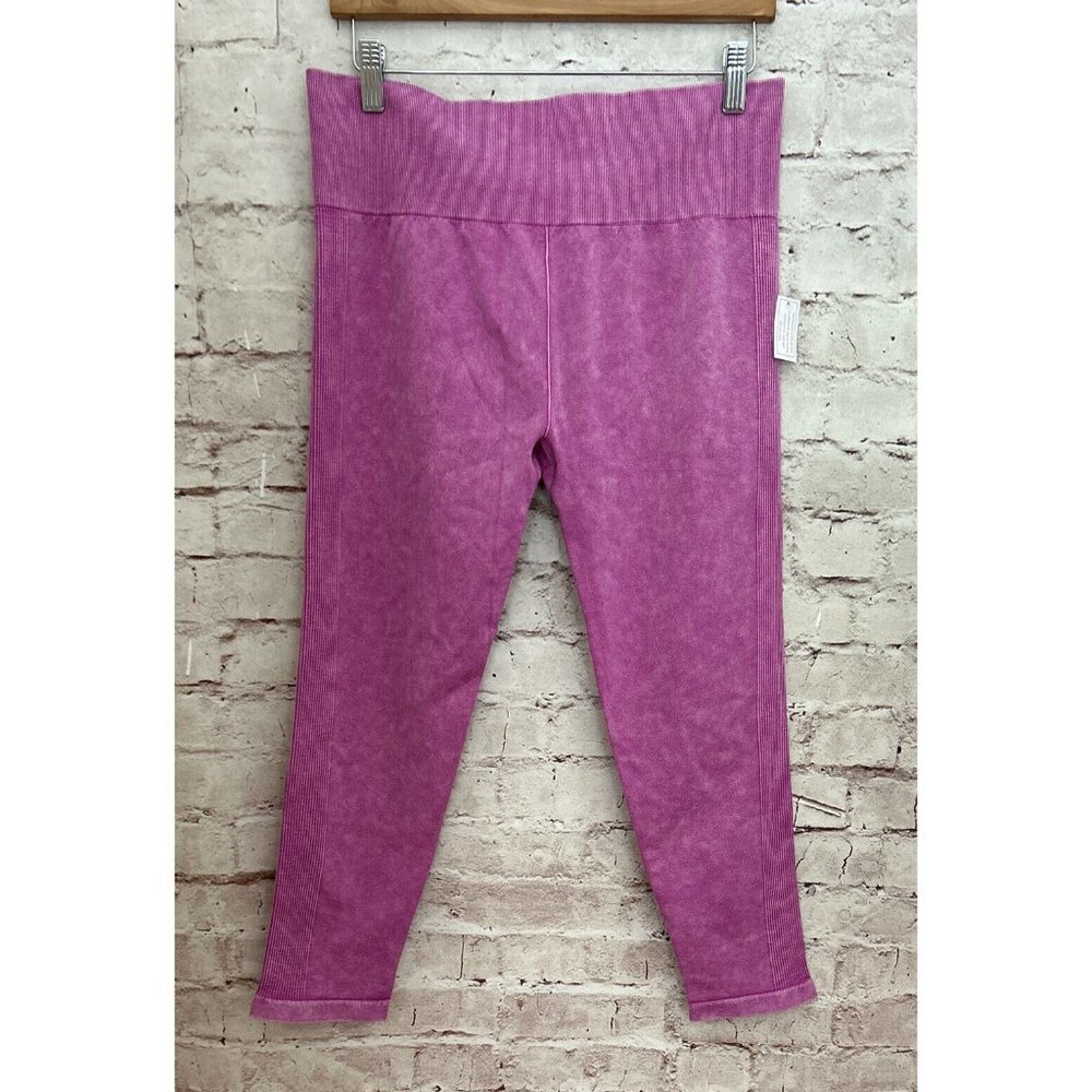 NOBO No Boundaries Juniors XXL (19) High Rise Crop SEAMLESS Leggings Orchid Pink
